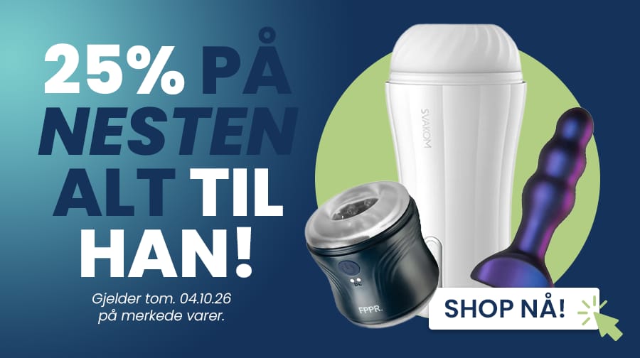 Spar 25% på nesten alt til han!