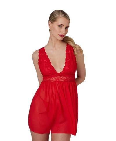 Christine - Babydoll & Thong Lieve Red