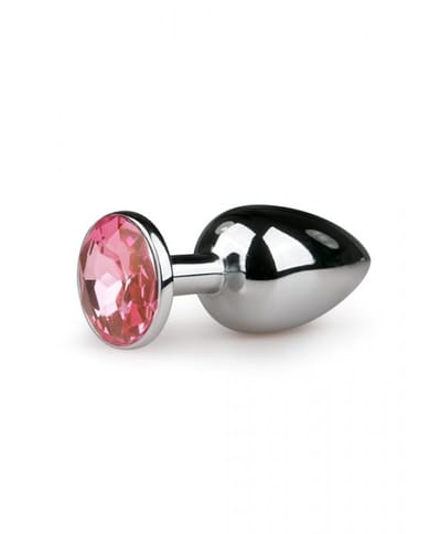 EasyToys Metall analplugg sølv/rosa S
