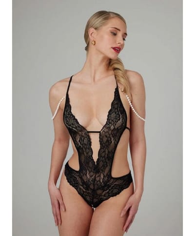 Christine - Pearl and Lace Body Cleo Black L/XL