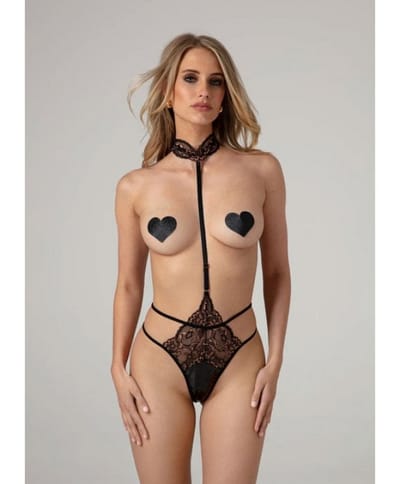 Christine - Wetlook Harnas Thong Sevdalizia Black 2XL/3XL