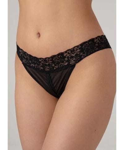 Christine - Crotchless Thong - sort