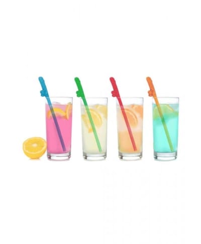 Super Fun Penis Multicolor Penis Straws 8 Pack