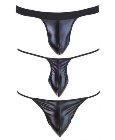 Svenjoyment Underwear - 3-Piece Wetlook Thong Set