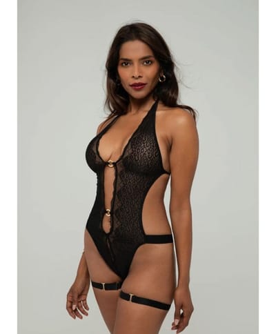 Christine - Open Crotch Body Camilla Black One Size