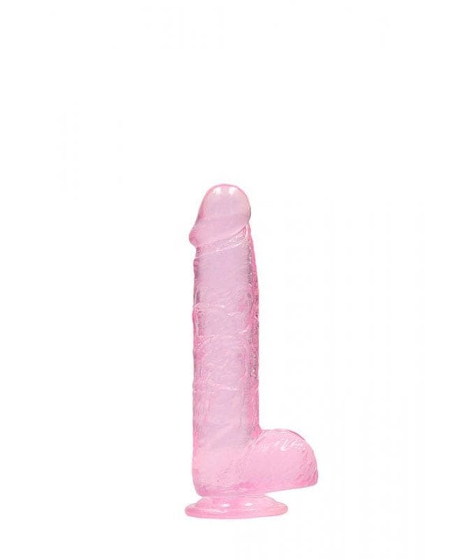 Dildo med baller rosa 15 cm