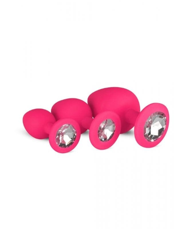 EasyToys buttplug med diamant rosa 3 stk