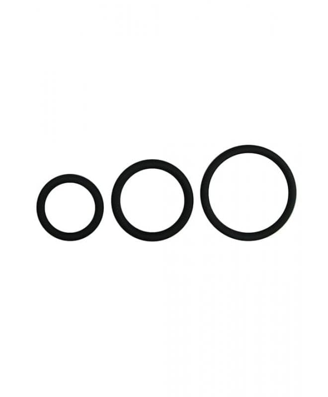 EasyToys sort penisring sett 3 pk