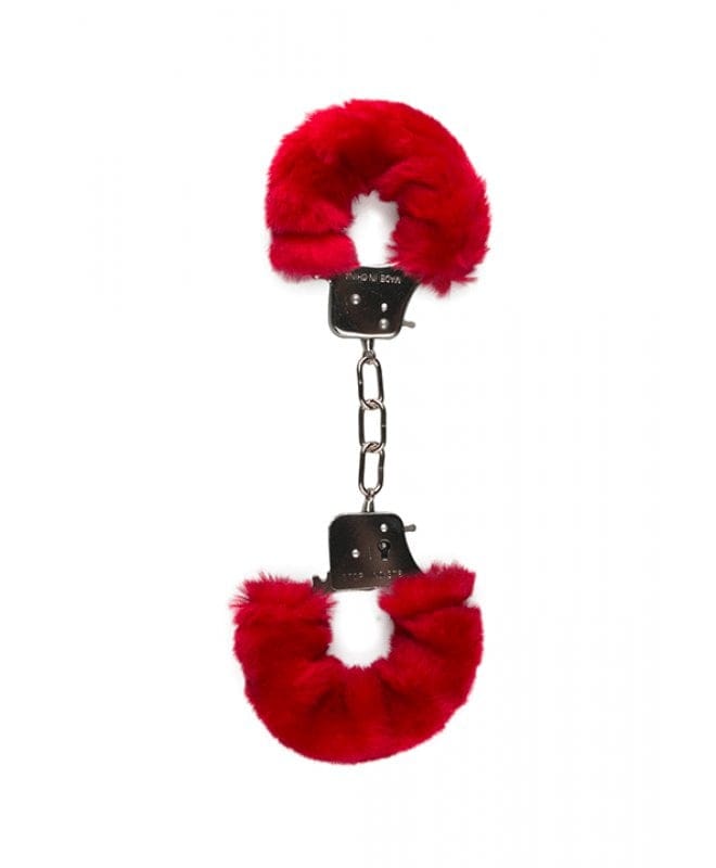 EasyToys håndjern med pels rød