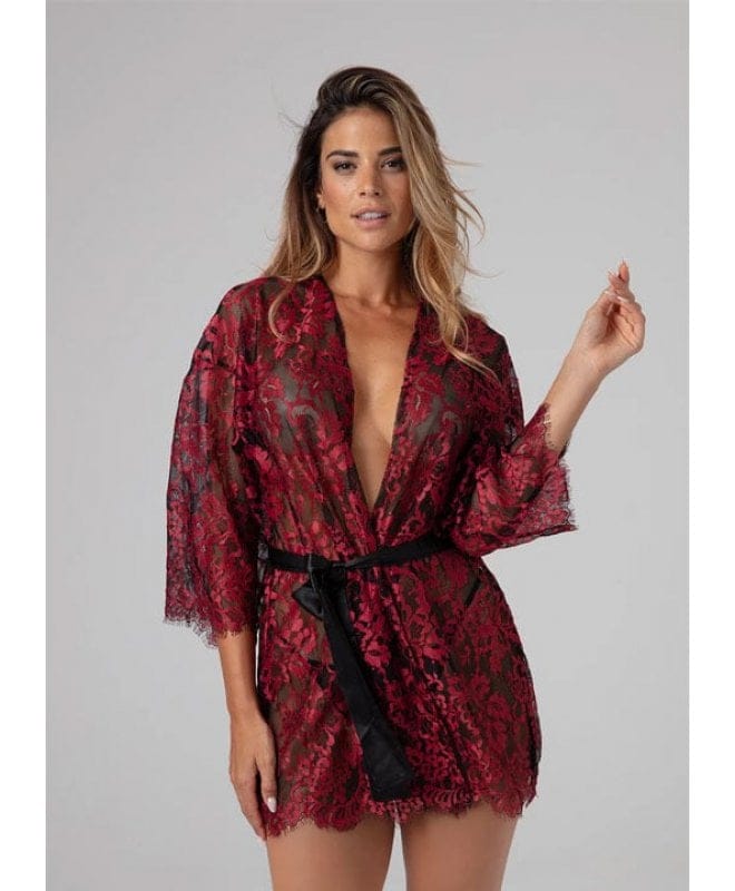 Christine - Luxury Kimono Fleur de Plaisir Black/Red 2XL