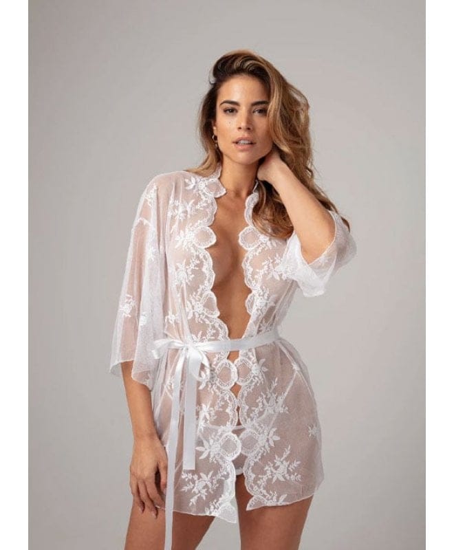 Christine - Lace Kimono Set Flower Purple