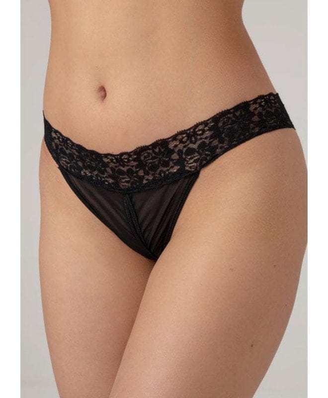 Christine - Crotchless Thong - sort