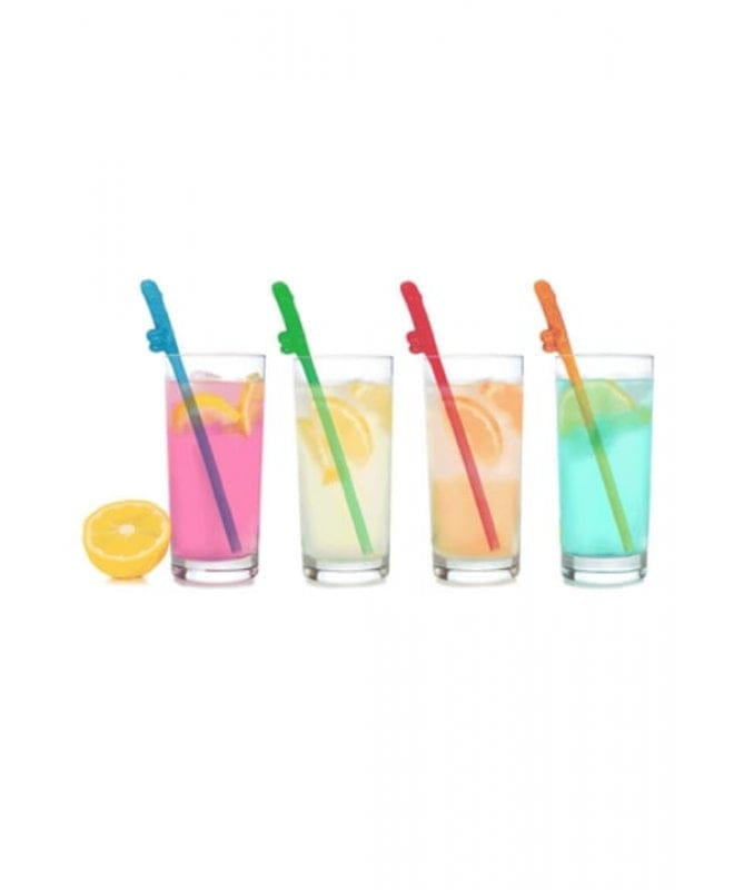 Super Fun Penis Multicolor Penis Straws 8 Pack