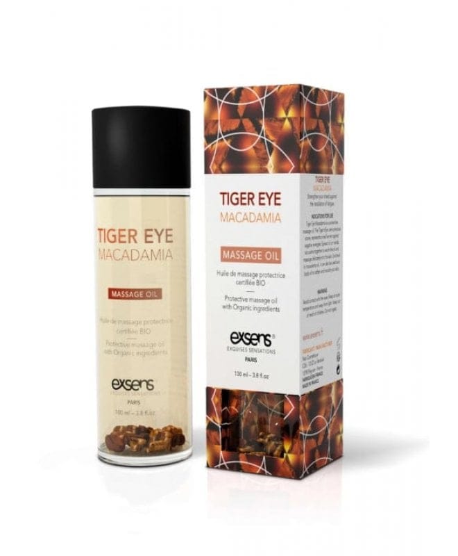 Exsens Tiger Eye Macadamia Organic Massage Oil With Crystals