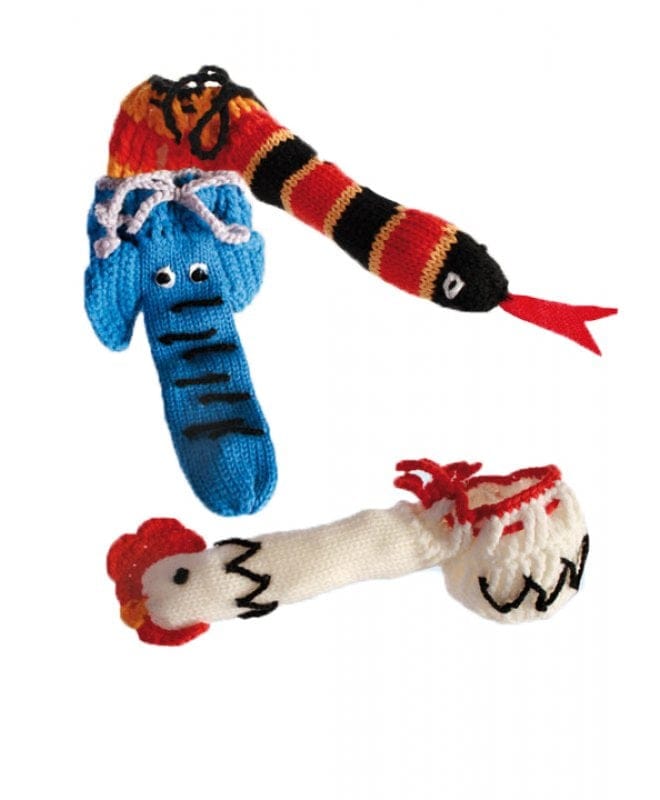 Strikket penisvarmer med figur