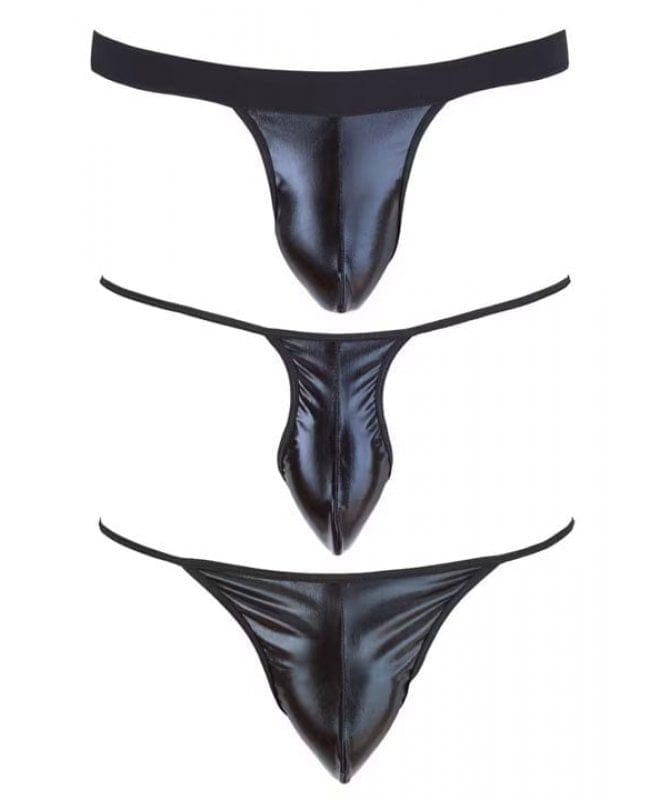 Svenjoyment Underwear - 3-Piece Wetlook Thong Set