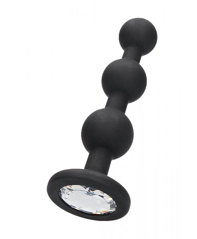 Buttplug med kuler og diamant