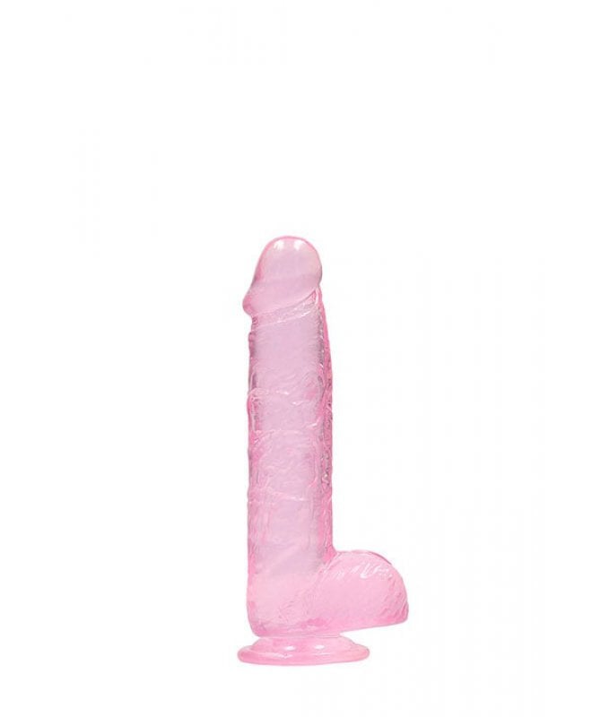 Dildo med baller rosa 15 cm