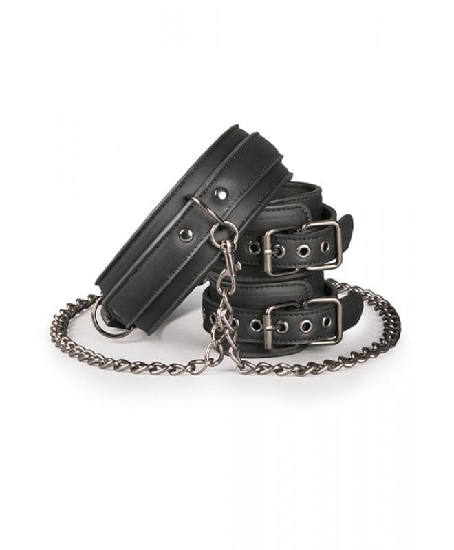 EasyToys bondagesett halsbånd m/håndjern