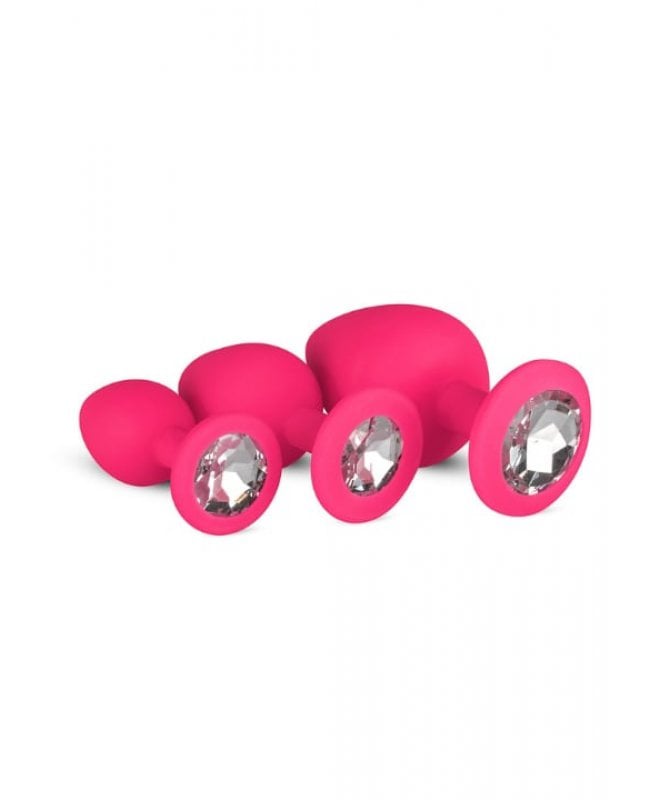 EasyToys buttplug med diamant rosa 3 stk
