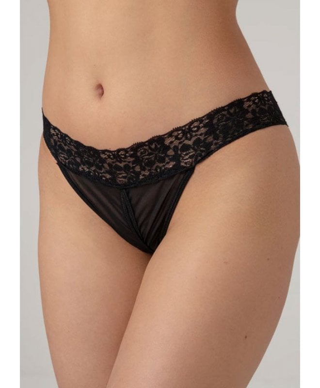 Christine - Crotchless Thong - sort
