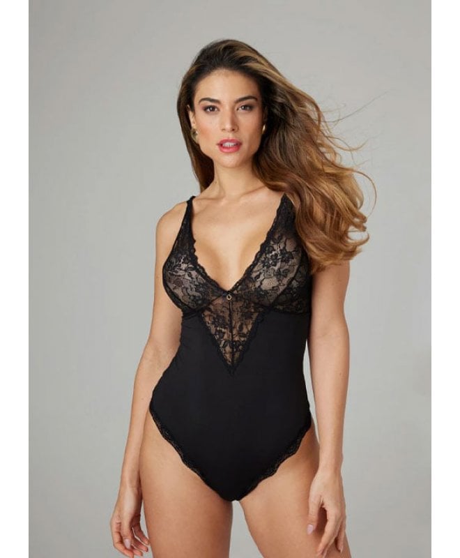 Christine - Elegant Body with Lace Celeste Black 2XL/3XL