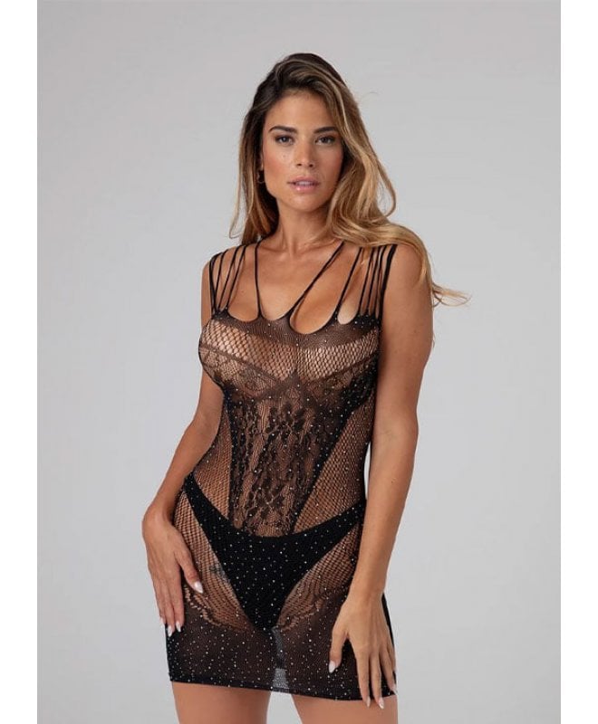 Christine - Glitter Dress Black