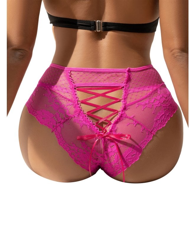 Christine - Luxury Lace Panties with Laces Pink