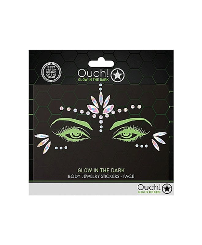 Ansiktssmykke Ouch glow in the dark