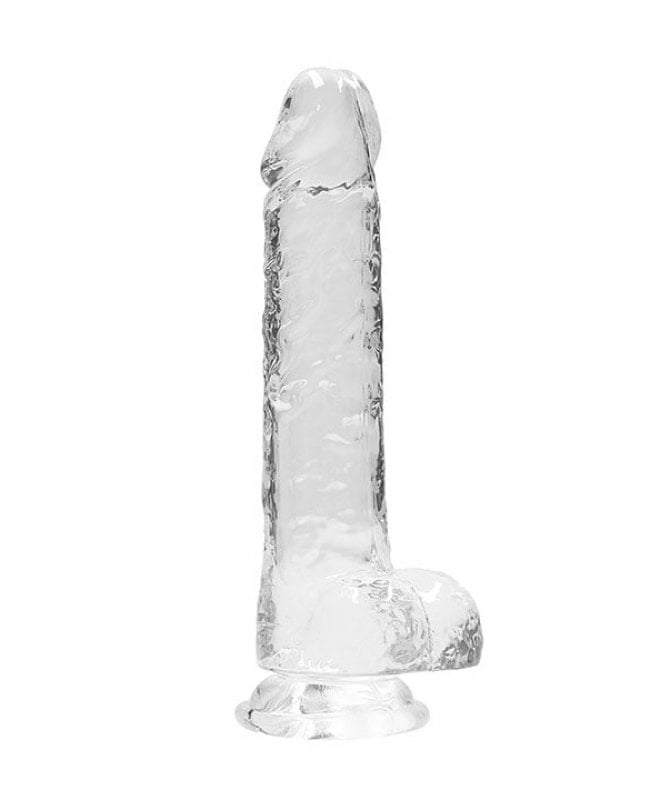 Dildo med baller transparent 21 cm