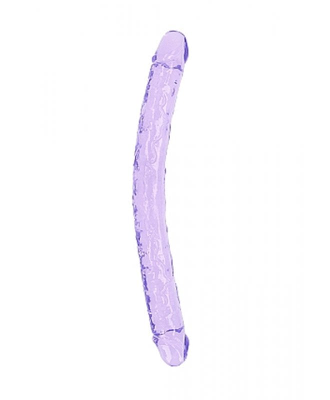 Dobbeldildo realistisk lilla 45 cm