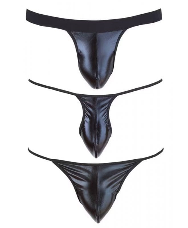 Svenjoyment Underwear - 3-Piece Wetlook Thong Set
