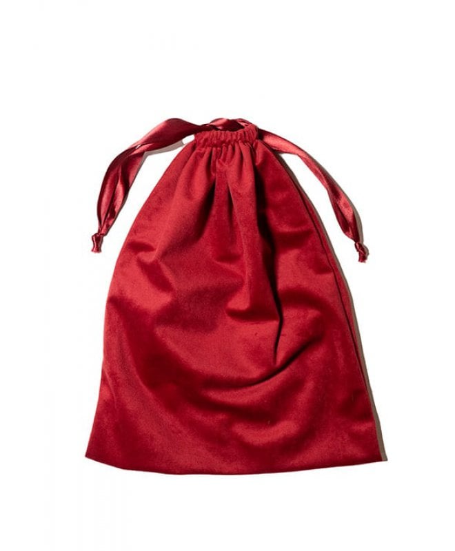 Rød fløyelspose