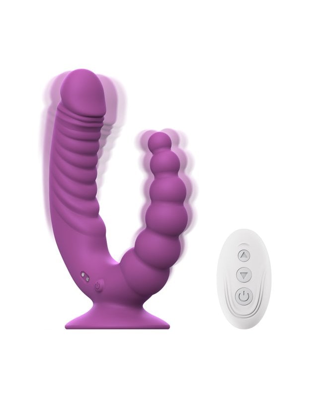 Teazers - Dobbel Vibrator med sugekopp + fjernkontroll