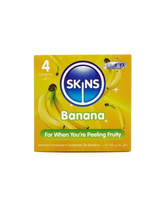 Skins Banana Smaksatte Kondomer 4 pk