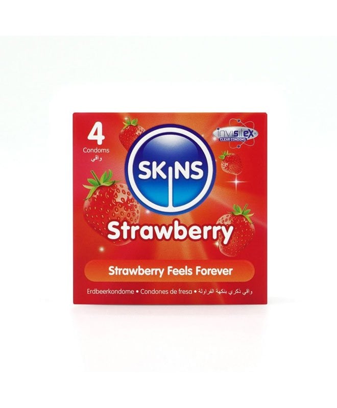 Skins Strawberry Kondomer 4 pk